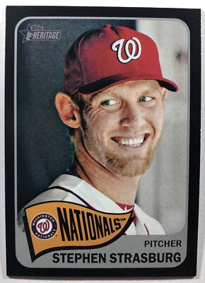 2014 TOPPS HERITAGE STEPHEN STRASBURG BLACK BORDER VARIATION - Image 1 of 2