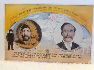 Cartolina Dr Frederick A Cook & Commander Robert E Peary Polo Nord - Foto 1 di 2