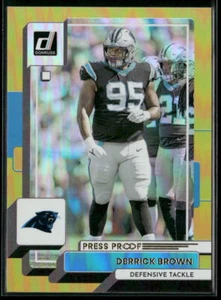 2022 Donruss #240 Derrick Brown Gold Press Proof Premium Carolina Panthers - Picture 1 of 2