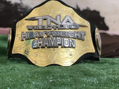 TNA WORLD HEAVYWEIGHT WRESTLING BELT 4MM BRASS 2LAYERPLATES AND ORIGNAL LEATHER Cover