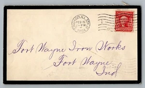 Chicago Illinois a Fort Wayne Iron Works Indiana 1904 cubierta de luto Scott 319 - Imagen 1 de 2