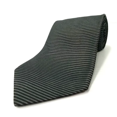 Corbata de Lujo Geoffrey Beene Negra Gris Horizontal Rayas Seda 56" x 3.75" Foto 1 de 4