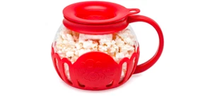 Micro-ondes Popcorn Popper Température Verre Lave-vaisselle Coffre-fort Rouge 3 en 1 1,5 Quart - Photo 1/8