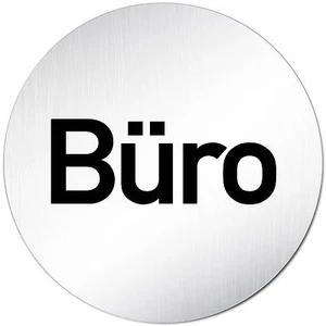 Aluminium Schild rund 10 cm Ø "Büro" • Türschild Tür Konferenz Privat Lager Alu - Picture 1 of 3