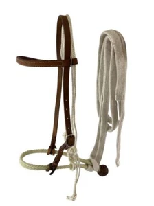Showman Argentina Cow Leather Bosal Hackamore Set - Picture 1 of 1
