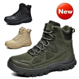 Men's Desert Army Combat Patrol Boots Tactical Military Work Tan Jungle Shoes - Picture 1 of 14