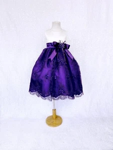 Ivory Satin Multicolor Embroidery Mesh Flower Girl Dress Birthday 2 4 6 8 10 12 - Picture 1 of 42
