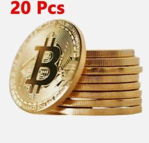 20 PIEZAS Moneda Conmemorativa Bitcoin Física Color Dorado Colección Coleccionable - Imagen 1 de 8