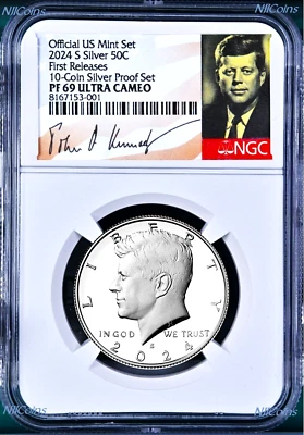 2024 S Proof SILVER Kennedy Half Dollar 50c NGC PF69 UC FR "10-Coin-PF-SET" - Image 1 of 2