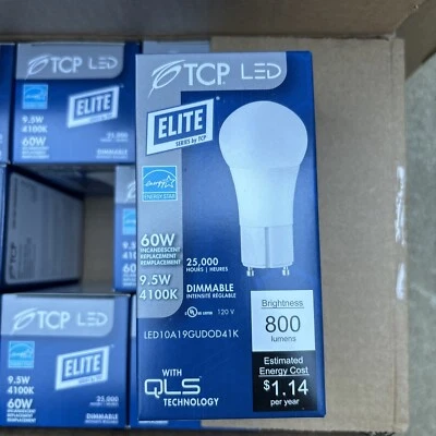TCP LED10A19GUDOD41K 120V 800 Lumens 9.5W 4100K Base LED A19 Light Bulb 12 Pack - Image 1 of 3