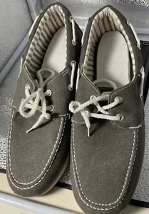 Haband Casual Joe shoes men 10d canvas Grey  loafer 45A-06 - Picture 1 of 7