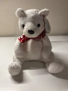 Ty 2000 Holiday Teddybär weiß rot Schal Beanie Baby mit Etikett befestigt - Bild 1 von 4