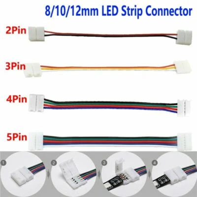 2/3/4/5 Pin LED Strip Connector F 8/10/12mm 3528 5050 5630 RGB LED Light to Wire - Image 1 of 4