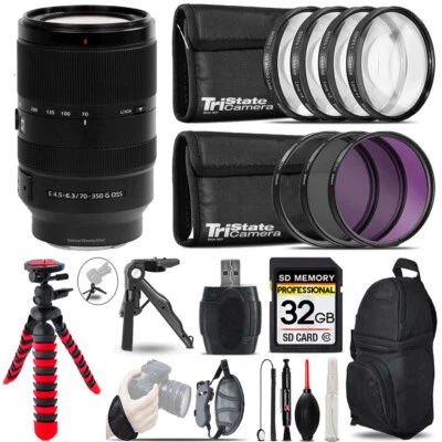 Lente Sony E 70-350 F/4,5-6,3 G OSS + MACRO, filtro UV-CPL-FLD - Kit 32 GB Foto 1 de 4