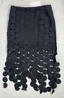 COMMENSE Laser Cut Multi Circle Double Layered Skirt - NWT - Med - Black