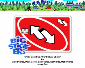 Uno Reverse/Draw 4 Card Credit Card SMART Sticker Skin Decal, Card Wrap - Picture 1 of 25