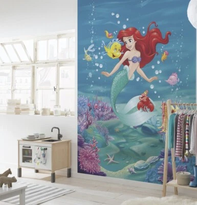 Little Mermaid bedroom Wallpaper Ariel Disney wall mural in large size girl room - Image 1 of 4