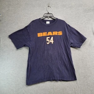 Chicago Bears Men Shirt Large Blue Reebok Logo Brian Urlacher 54 Short Sleeve - Picture 1 of 9
