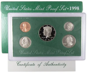 1998 Clad Proof Set U.S. Mint Original Government Packaging OGP COA - Picture 1 of 7