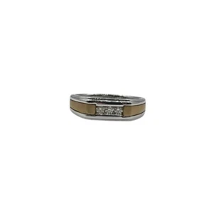 14ct 14K White Gold Men’s Signet Ring With Diamonds TDW 0.24ct Size U. Brand New - Picture 1 of 9
