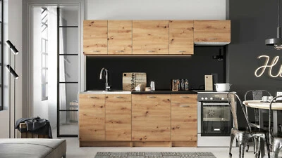 Küchenset Mela Küchenblock 240 cm Küchenzeile Küchenmöbel Komplett Einbauküche  - Bild 1 von 3