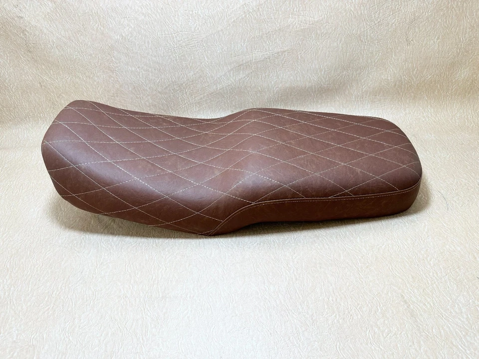 1980-1983 Honda CB750C Custom Seat Low Profile Dual Passenger Cafe Racer Brown. - Image 1 of 4