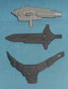 original G1 Transformers Pretender LANDMINE WEAPONS PARTS LOT #2 sword gun belt - Picture 1 of 3