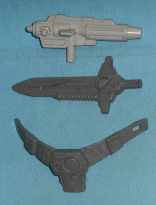 original G1 Transformers Pretender LANDMINE WEAPONS PARTS LOT #2 sword gun belt - Изображение 1 из 3