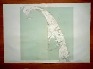 Original 1891 map of Provincetown, Wellfleet, Truro, Eastham, Cape Cod, MA - Picture 1 of 3