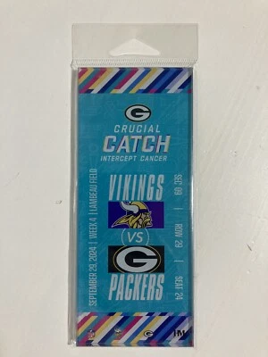 Boleto acrílico del día del juego Green Bay Packers 29/09/24 Minnesota Vikings Foto 1 de 2