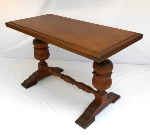 antique  Carved  French coffee table massive oak  Monastery  library style Cover