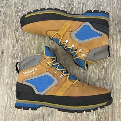 Timberland Hombres Euro Senderista Talla 12 Trigo Azul Amarillo Nubuck A2AGS Botas Impermeables Foto 1 de 4