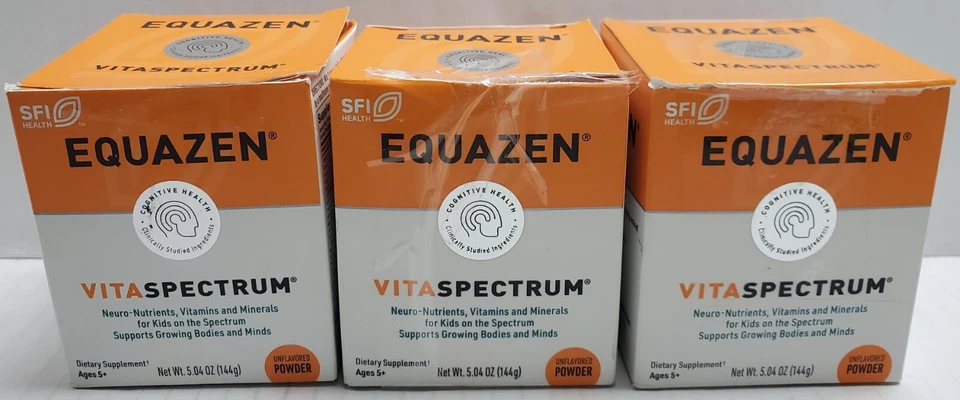 Polvo sin sabor Equazen VitaSpectrum 3 piezas, edades 5+, 5,04 oz nuevo con caja dañada Foto 1 de 3