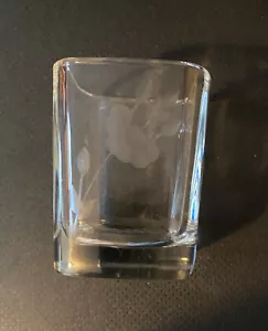 Vintage Princess House Heritage Etched Floral SQUARE Shot Glass. - Picture 1 of 1