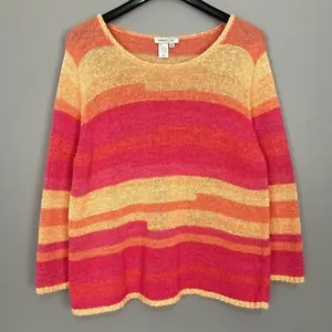 Suéter de punto colorido Coldwater Creek vintage para mujer talla XL Sunrise Colorblock - Imagen 1 de 5