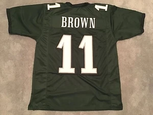 UNSIGNED CUSTOM Sewn Stitched A. J. Brown Green Jersey - M, L, XL, 2XL - Picture 1 of 2