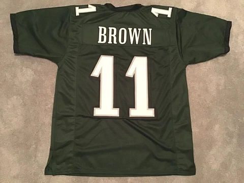 UNSIGNED CUSTOM Sewn Stitched A. J. Brown Green Jersey - M, L, XL, 2XL Cover