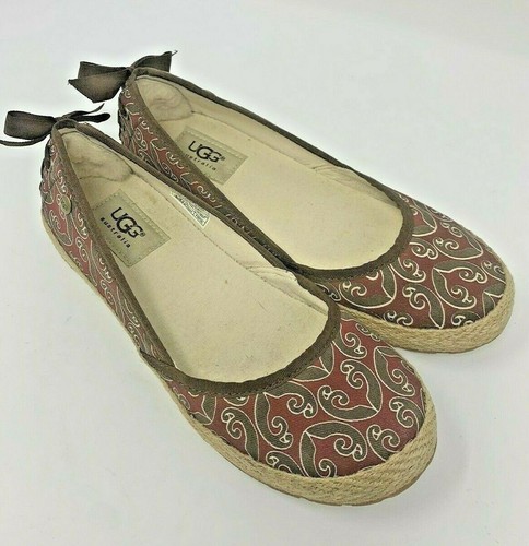 Ballerine Ugg donna Indah Marrakech marrone bordeaux slide espadrillas taglia 6