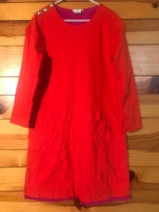 Crewcuts Red Dress with Purple Silk Detail & Tiered Skirt Girls Size 12 - Picture 1 of 1