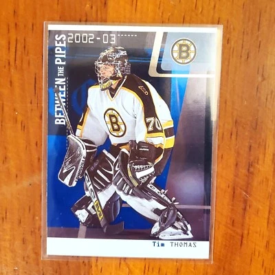 Tim Thomas 2002-03 ITG Be A Player Between the Pipes Rookie RC Card # 63 Bruins - Image 1 of 3