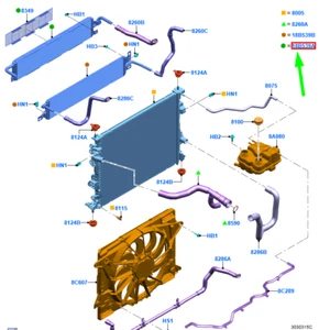 FORD KUGA MK3 Cooler Radiator Assy 2468624 LX61-8D048-ED NEW GENUINE - Picture 1 of 2