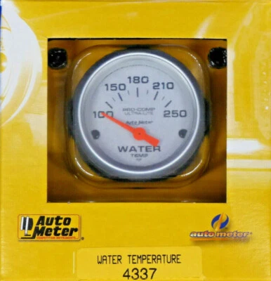 Auto Meter 4337 Ultra Lite Electric Water Temperature Gauge Temp 100 - 250 Deg - Image 1 of 2
