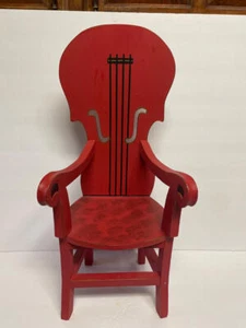 American Red Wood Guitar/Violin Strings Chair Fits 18" Girl Dolls Preowned - Picture 1 of 4