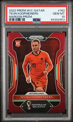 Teun Koopmeiners 2022 Panini Prizm World Cup #162 Rookie Maroon #/22 PSA 10 GEM - Image 1 of 2