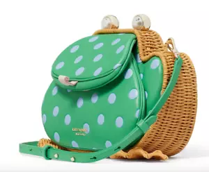 Tracolla a tracolla in pelle di rana Kate Spade New York Lily Polka Dot 3D nuova con etichette - Foto 1 di 19