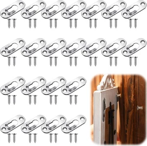 Ripeng 30 Pcs Single Keyhole Hangers Picture Hanger with 60 Screws Silver - Picture 1 of 7