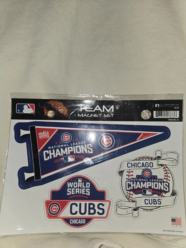 Licensed MLB Multi Team Magnet Set Chicago Cubs World Series 2016 - Image 1 of 1