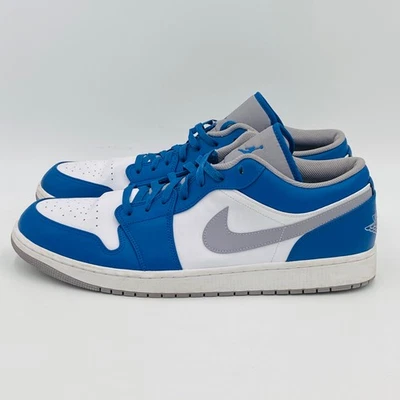 Zapato de baloncesto NIKE AIR JORDAN 1 LOW "True Blue Cement" - Talla 17 - #553558-412 Foto 1 de 4