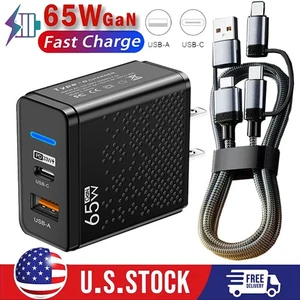 65W Fast Charging Block Type C Wall Charger For Samsung A15 A16 A17 A25 A56 A36 - Picture 1 of 25
