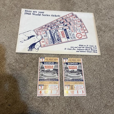 1968 World Series Game 7 Ticket Stubs St. Louis Cardinals Detroit Tigers Pair - Image 1 of 4